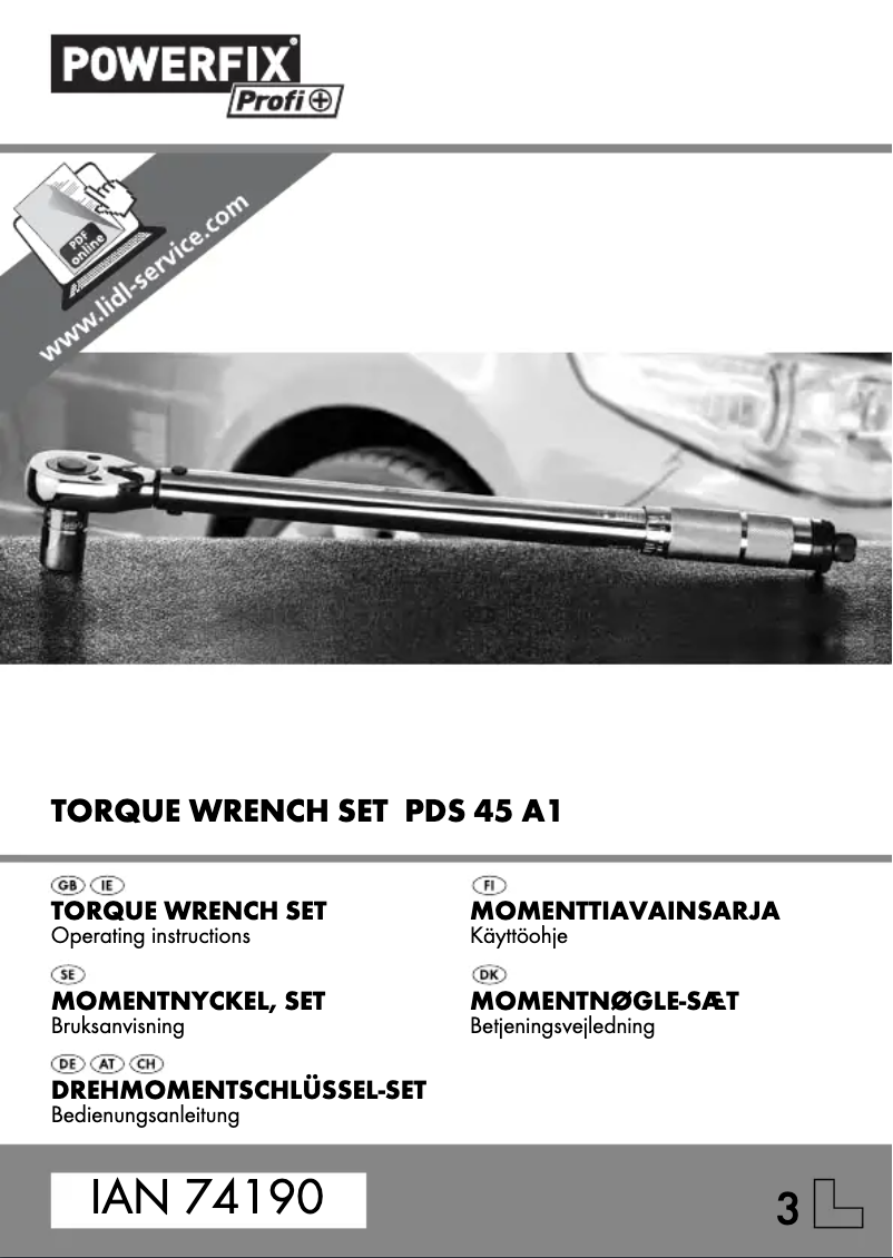 Image de la première page du manuel de l'appareil IAN 74190