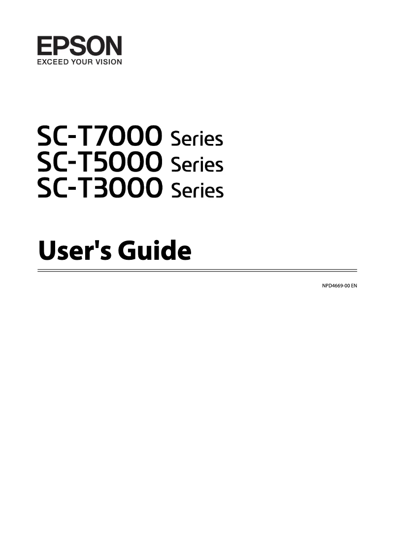 Page 1 de la notice Manuel utilisateur Epson SureColor T5000