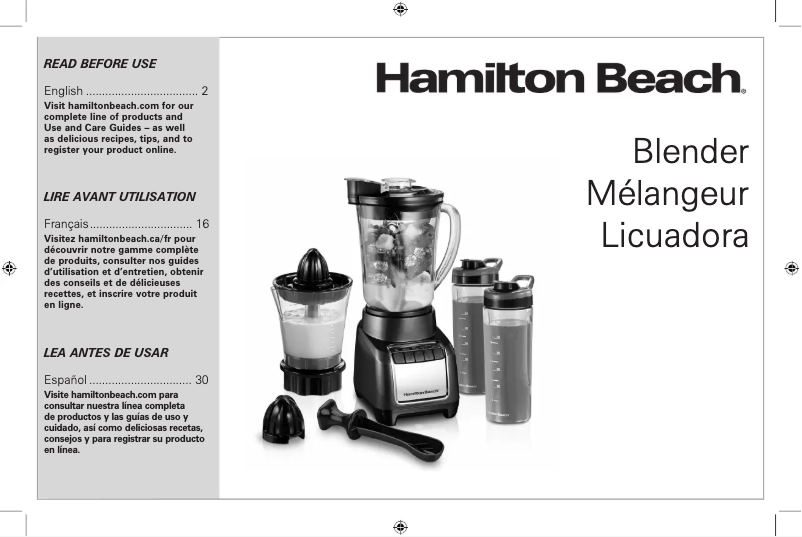 Page 1 de la notice Manuel utilisateur Hamilton Beach 53524