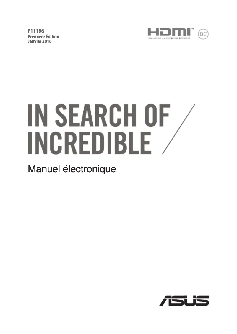 Page 1 de la notice Manuel utilisateur Asus ROG Strix GL502VT