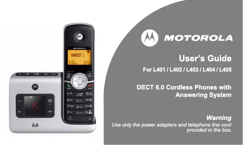 Página 1 del manual Manual de usuario Motorola L404