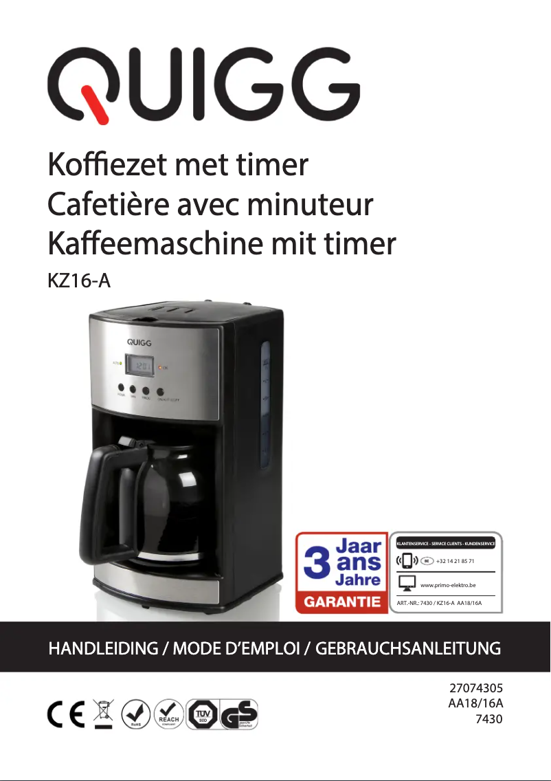 Page 1 de la notice Manuel utilisateur Primo KZ16