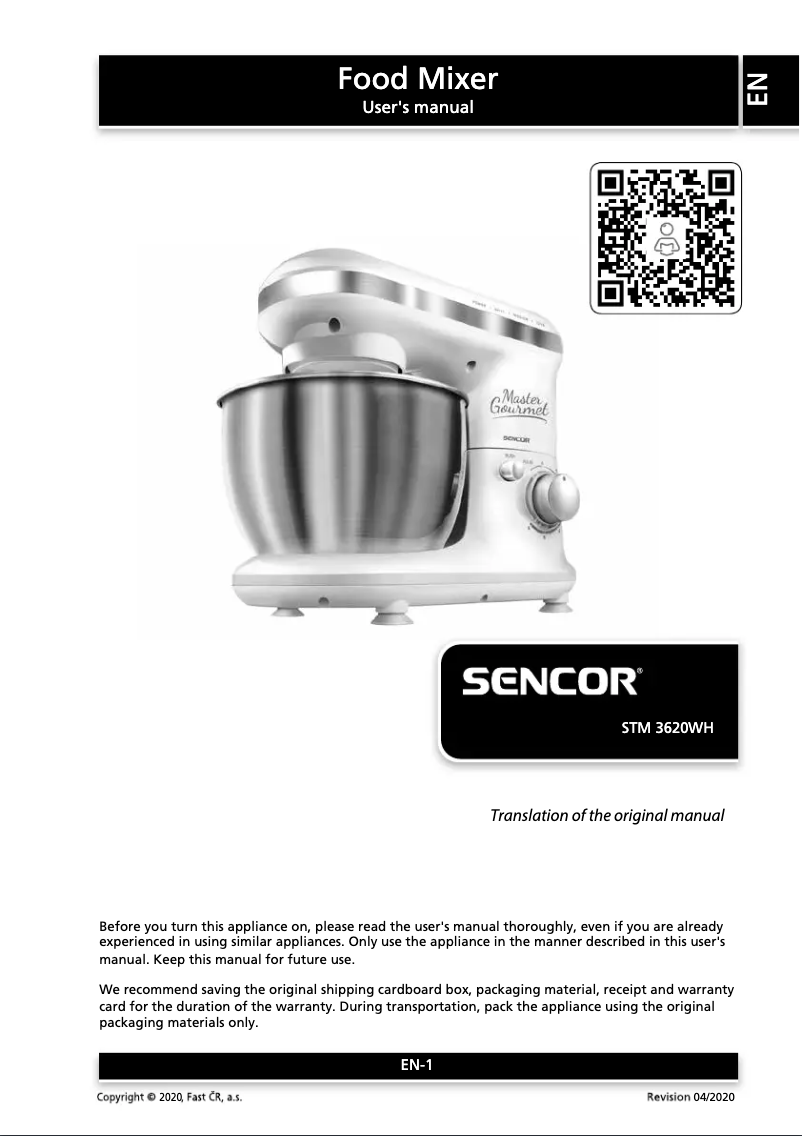 Image de la première page du manuel de l'appareil STM 3620WH