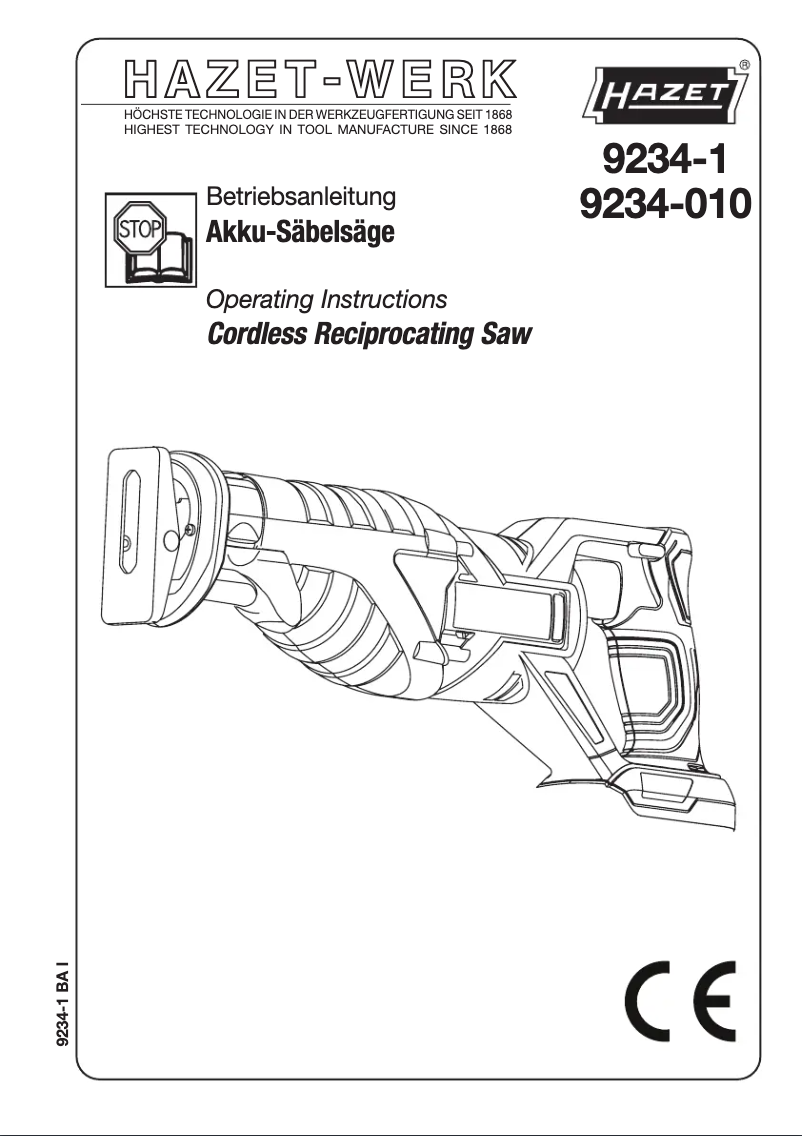 Page n°1 - Manuel utilisateur Hazet 9234-010