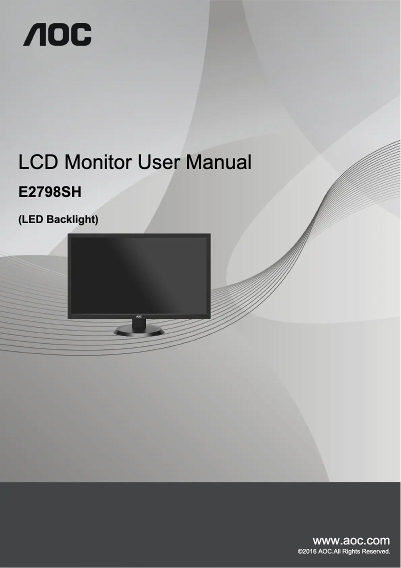 Page n°1 - Manuel utilisateur AOC E2798SH