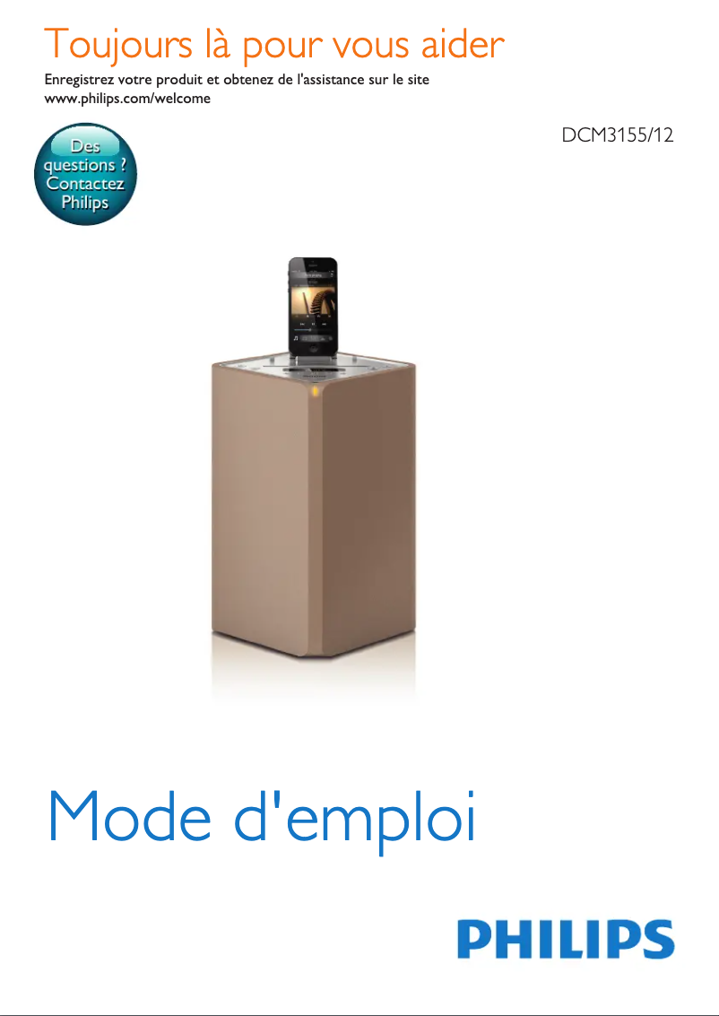 Page 1 de la notice Manuel utilisateur Philips DCM3155