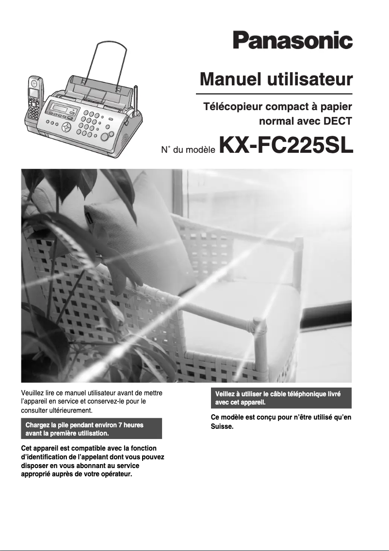 Page 1 de la notice Manuel utilisateur Panasonic KX-FC225SL