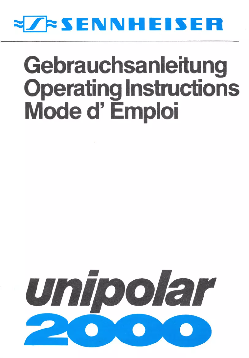 Page n°1 - Manuel utilisateur Sennheiser Unipolar 2000
