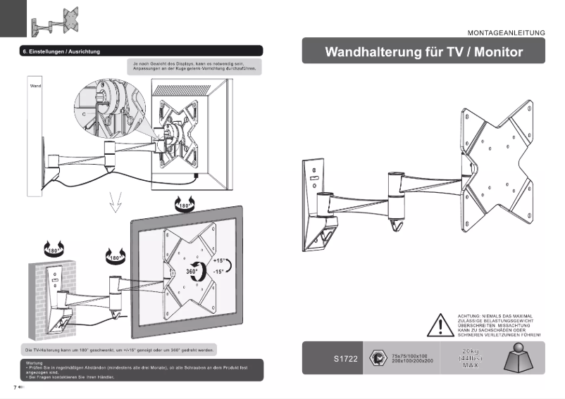 Page 1 de la notice Manuel utilisateur Ricoo S1722