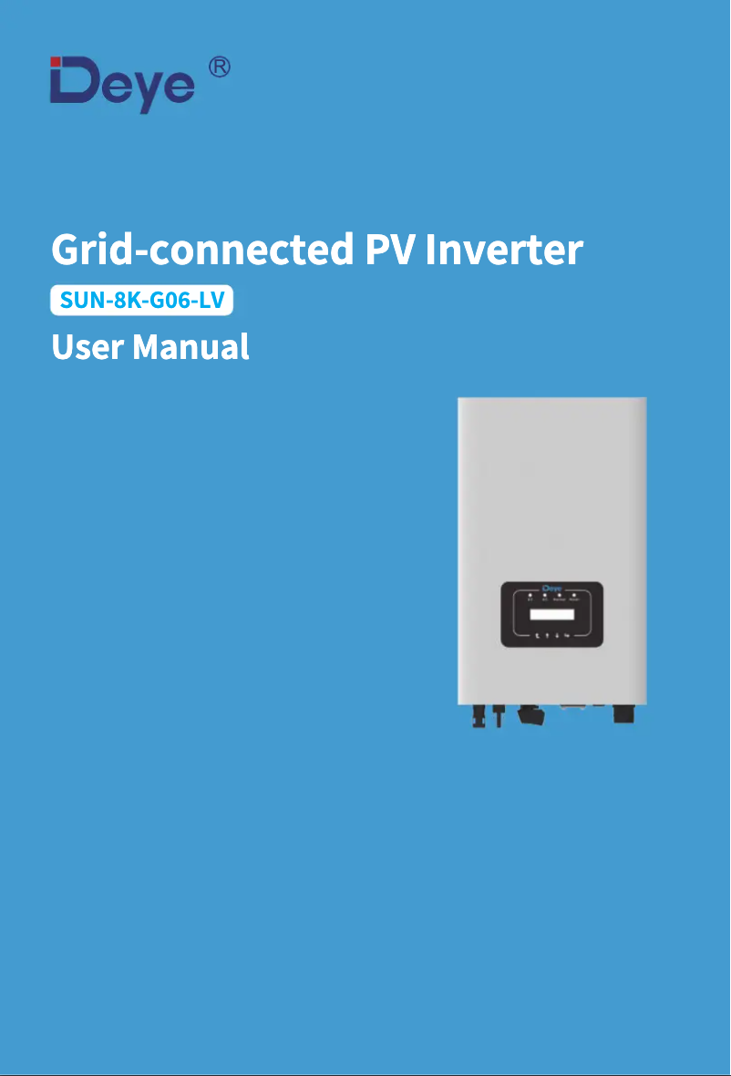 Page 1 de la notice Manuel utilisateur Deye SUN-6K-G06-LV