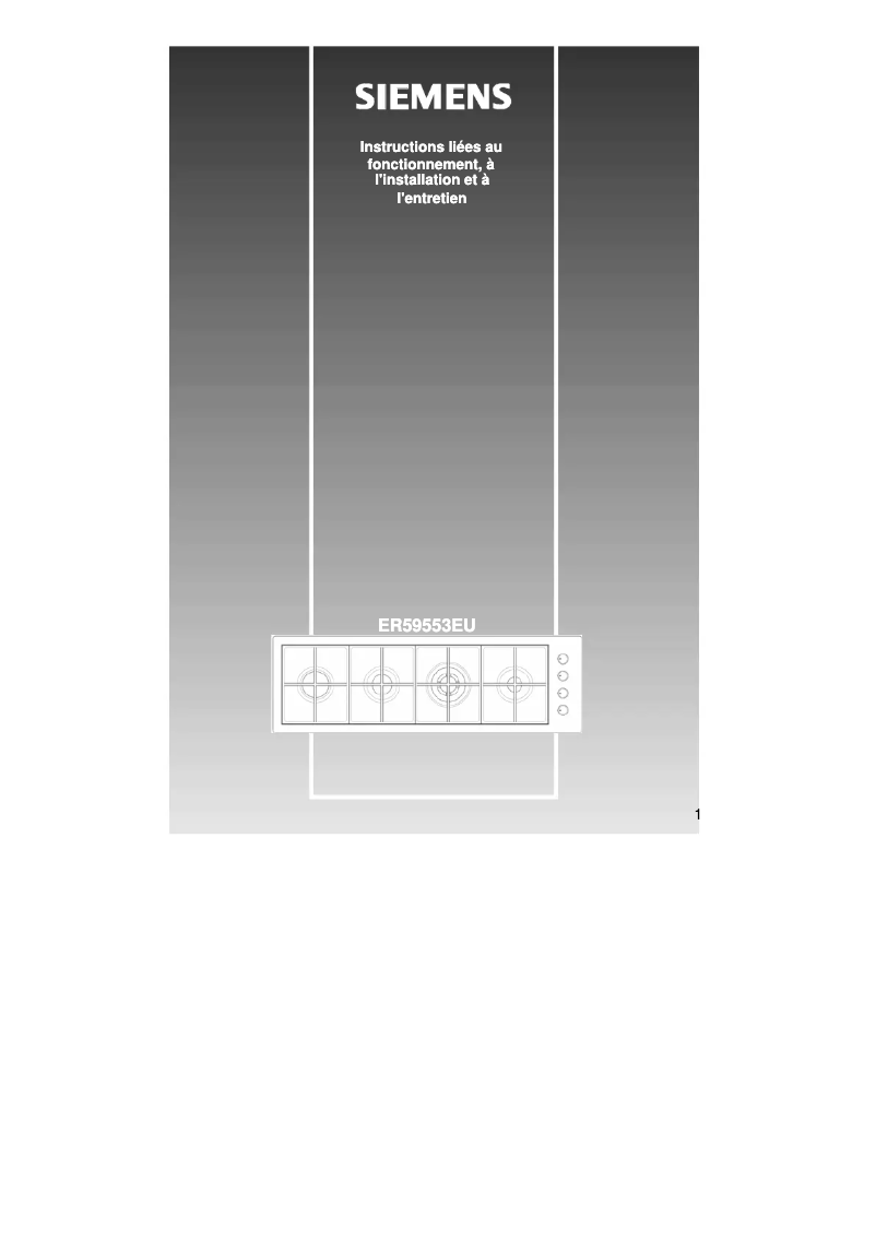 Page 1 de la notice Manuel utilisateur Siemens ER59553EU