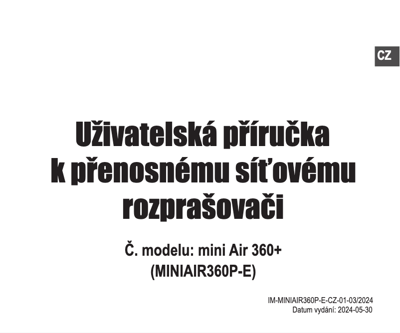 Page n°1 - Manuel utilisateur Omron Mini Air 360 + MINIAIR360P-E