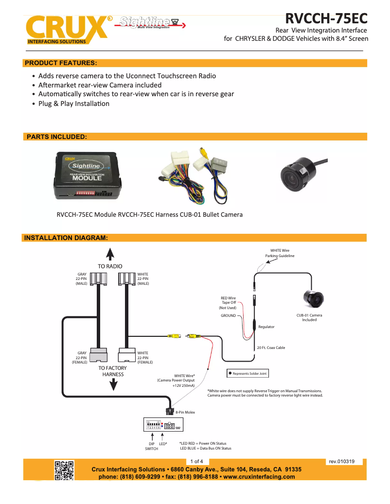 Imagen de la primera página del manual del dispositivo RVCCH-75EC