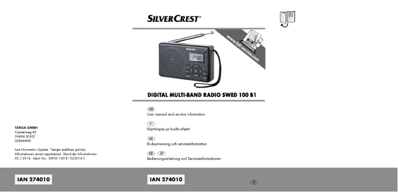 Image de la première page du manuel de l'appareil SWED 100 A1