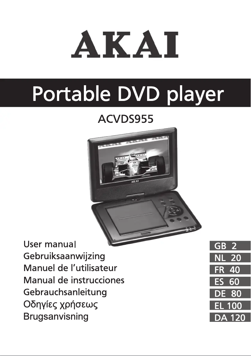 Image de la première page du manuel de l'appareil ACVDS955