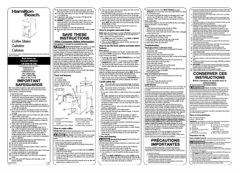 Image de la première page du manuel de l'appareil 46203