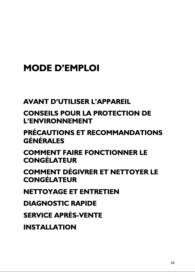 Page 1 de la notice Manuel utilisateur Laden CVT 143 AP