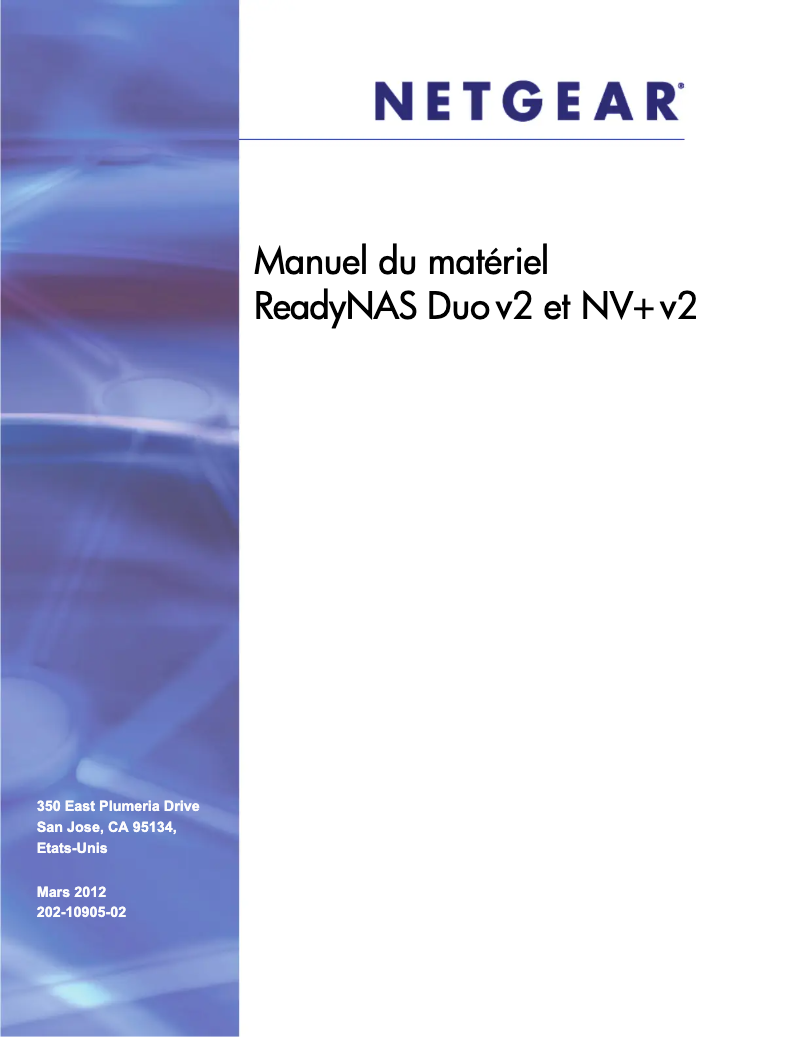 Image de la première page du manuel de l'appareil ReadyNAS RD4210v2