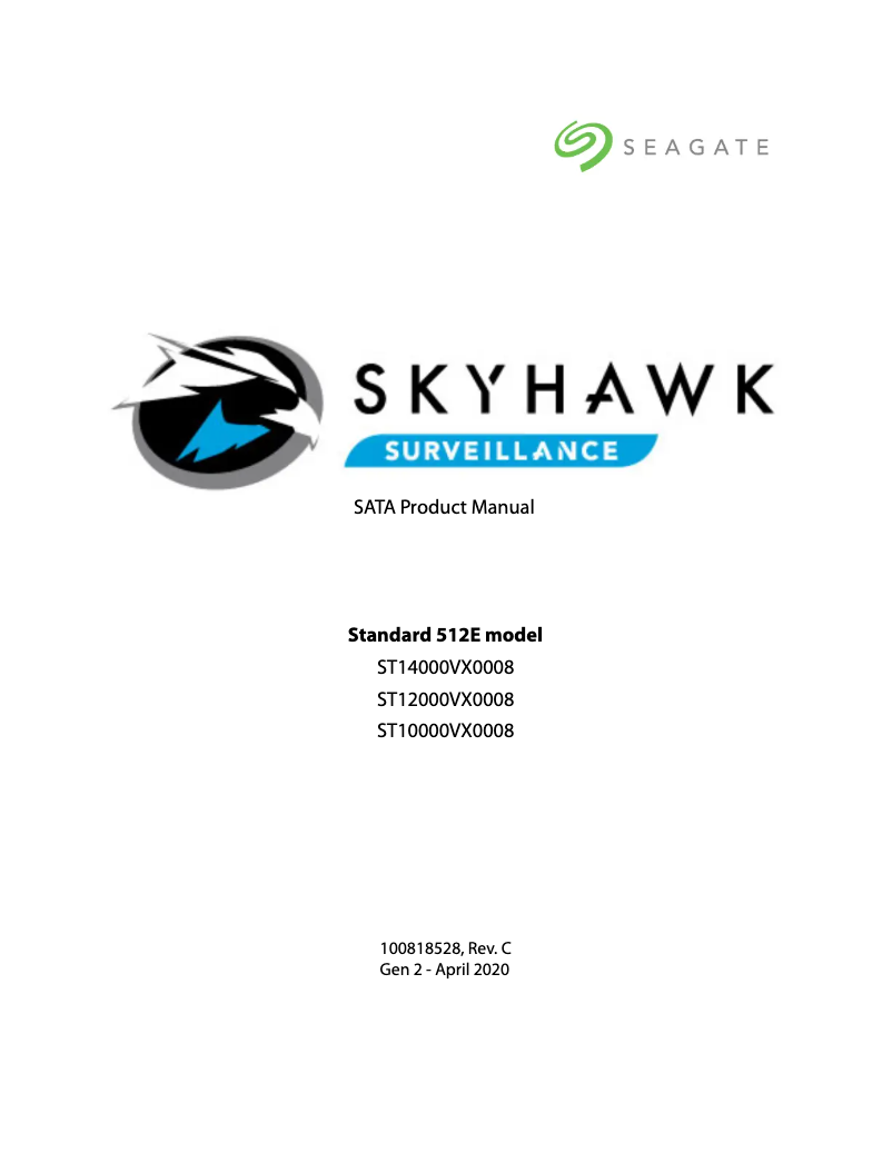 Page 1 de la notice Manuel utilisateur Seagate SkyHawk