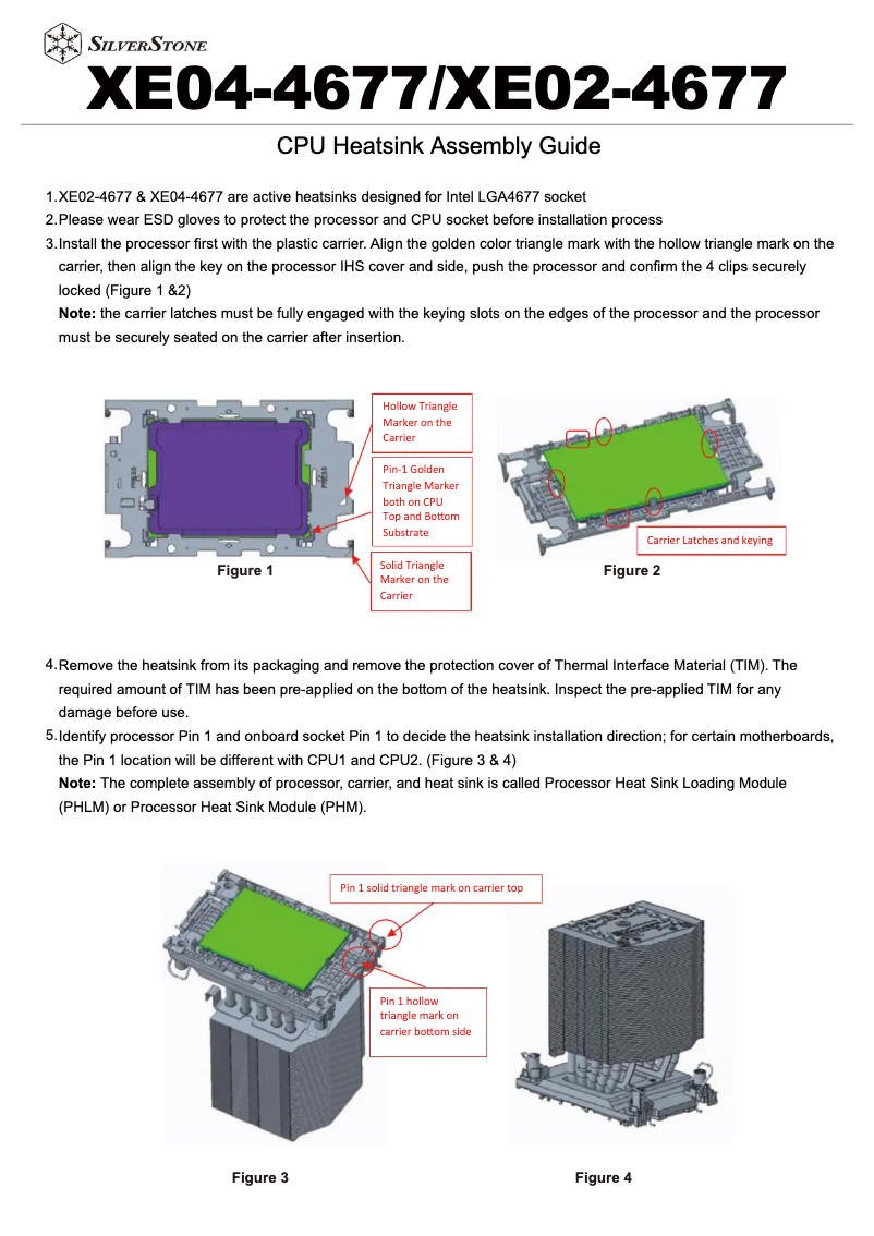 Page n°1 - Manuel utilisateur Silverstone XE02-4677