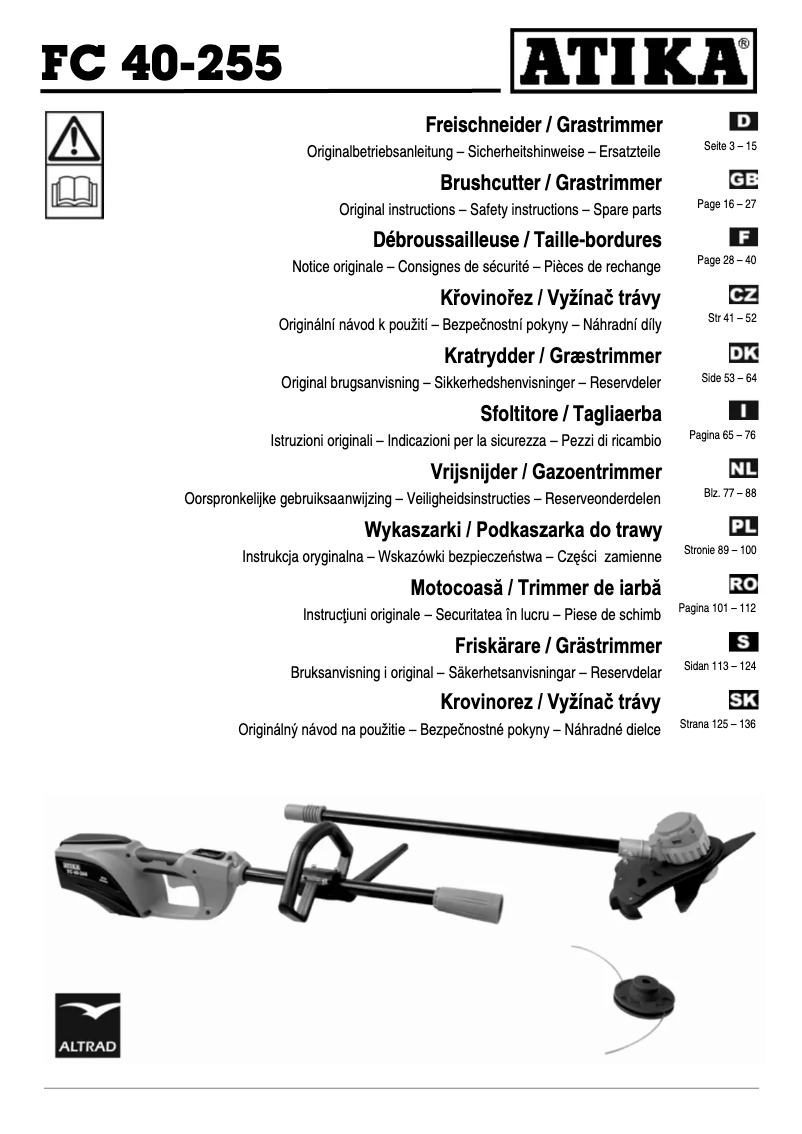 Image de la première page du manuel de l'appareil FC 40-255