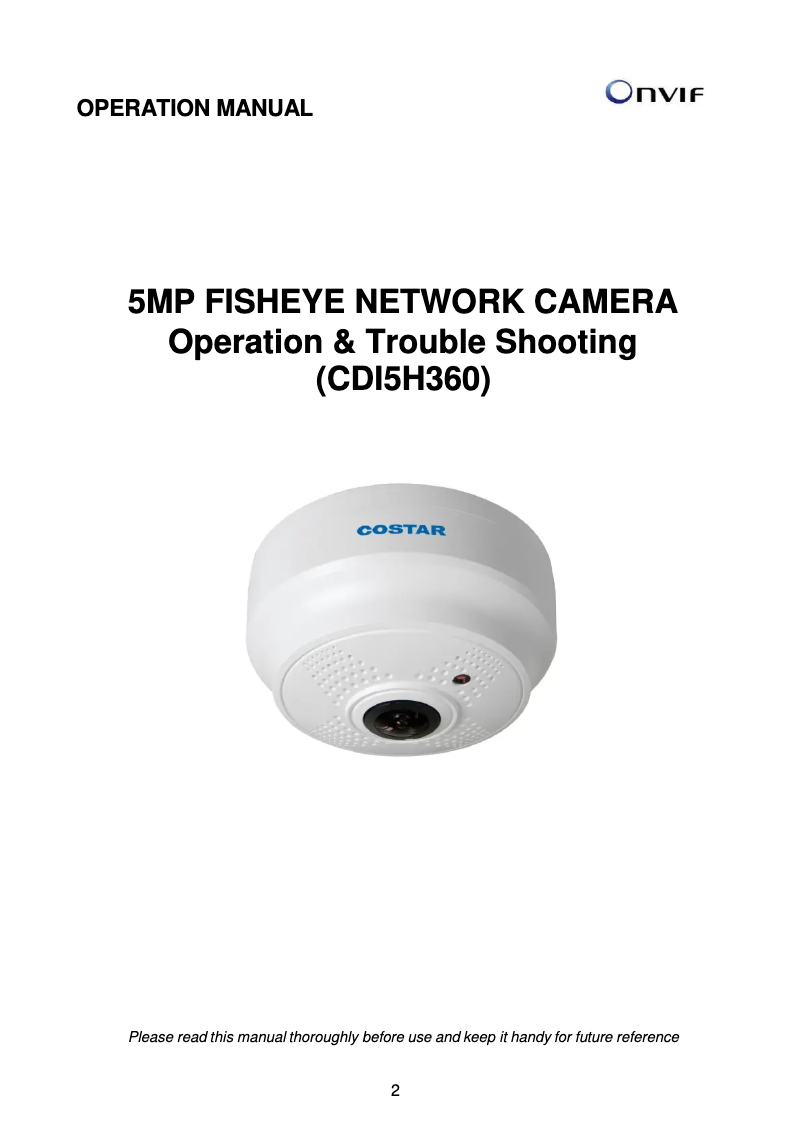 Page n°1 - Manuel utilisateur Costar CDI5H360