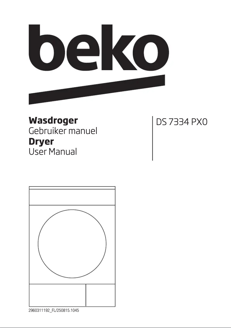Page 1 de la notice Manuel utilisateur Beko DS 7334 PXO