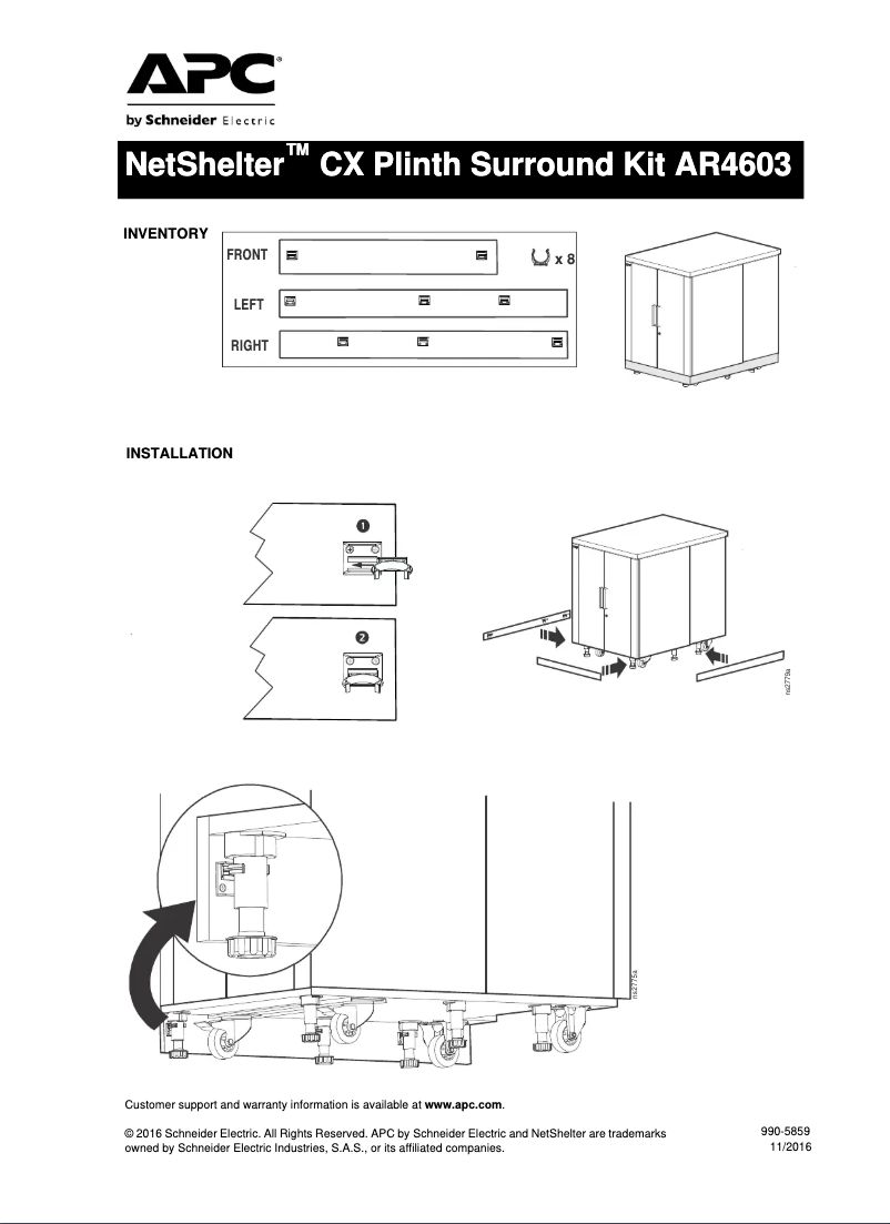 Page 1 de la notice Manuel utilisateur APC NetShelter CX AR4603