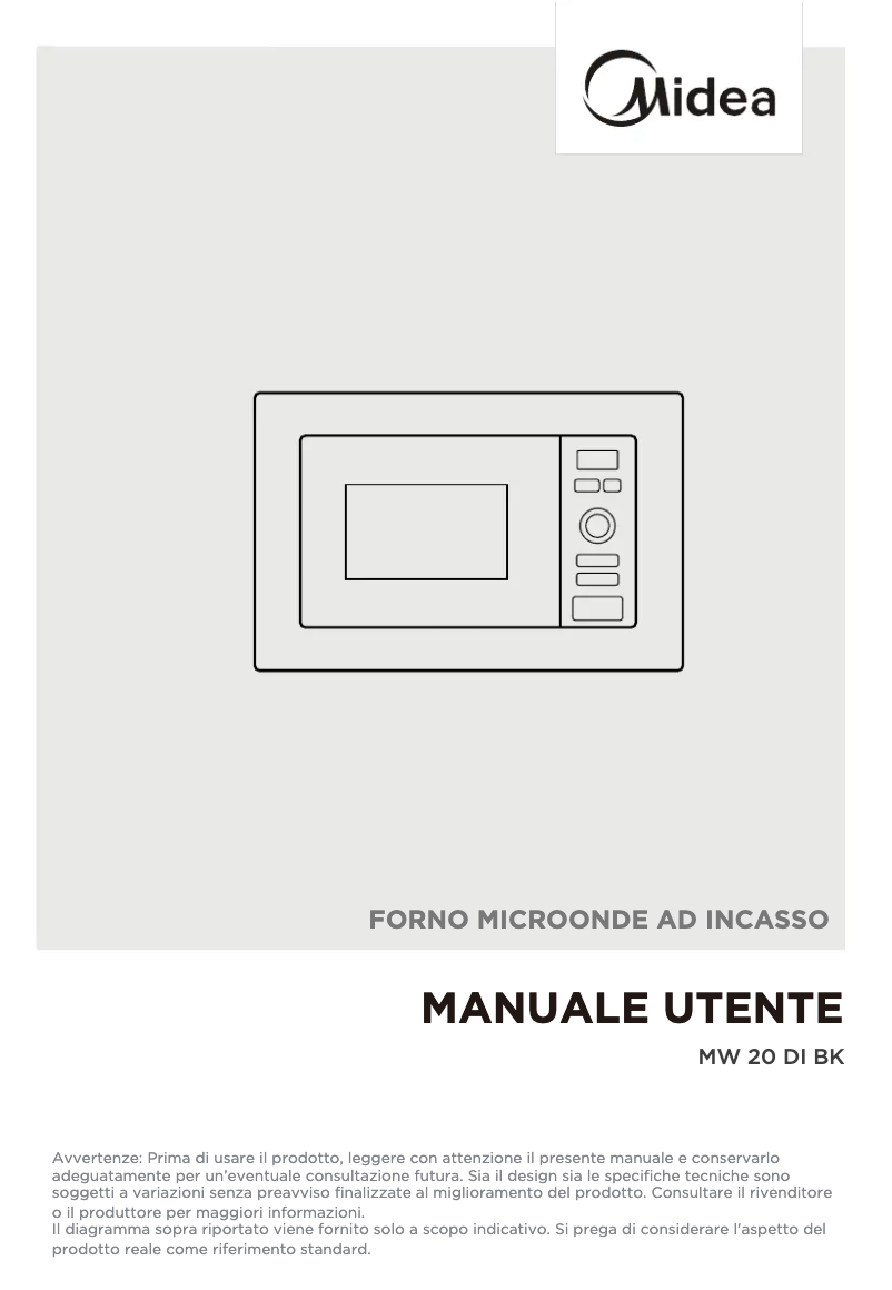 Page 1 de la notice Manuel utilisateur Midea MW 20 DI BK