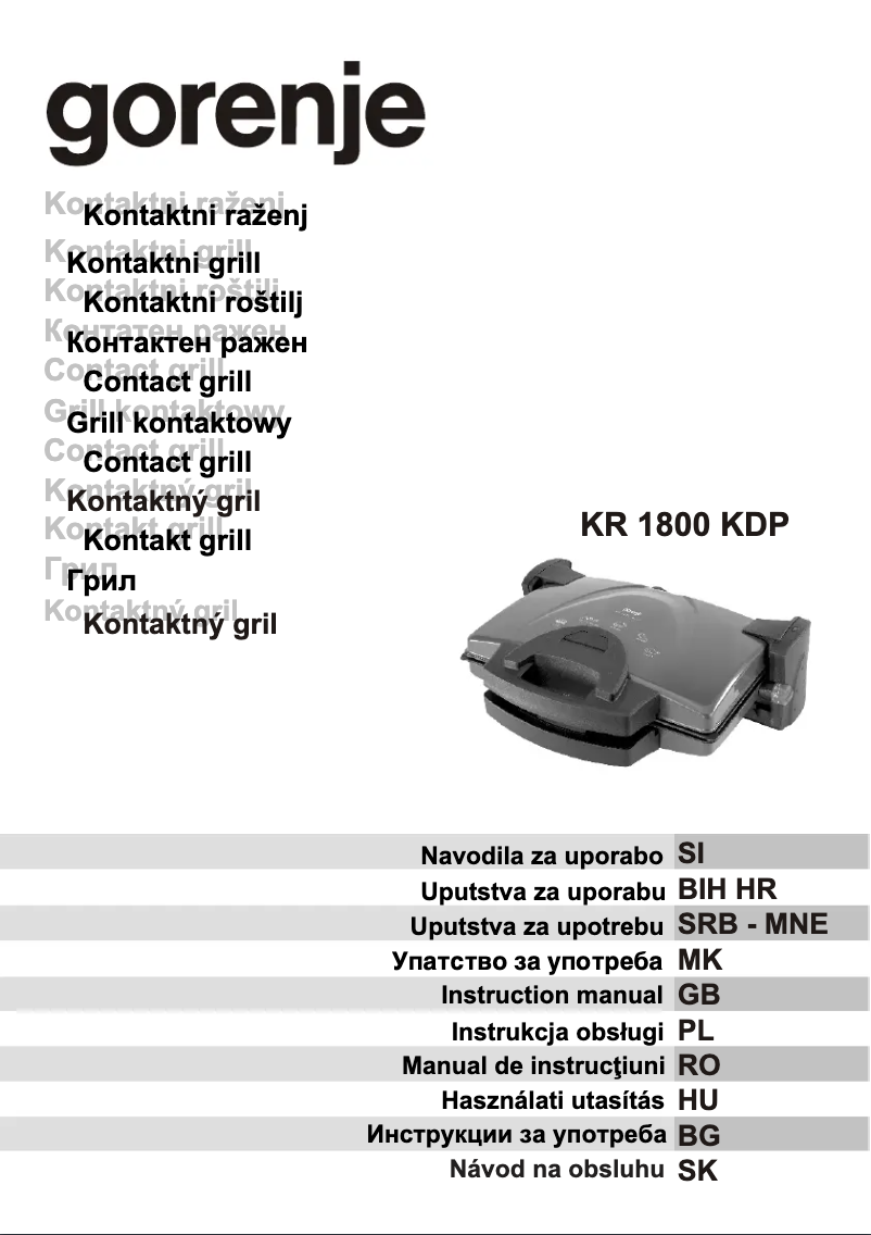 Page n°1 - Manuel utilisateur Gorenje kr1800kdp