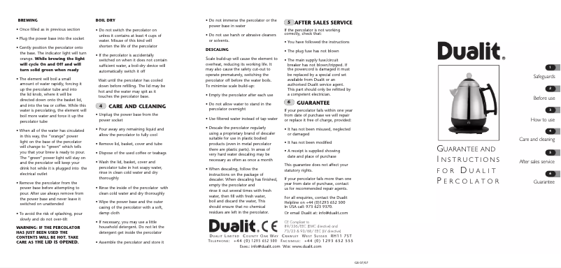 Page 1 de la notice Manuel utilisateur Dualit 84036