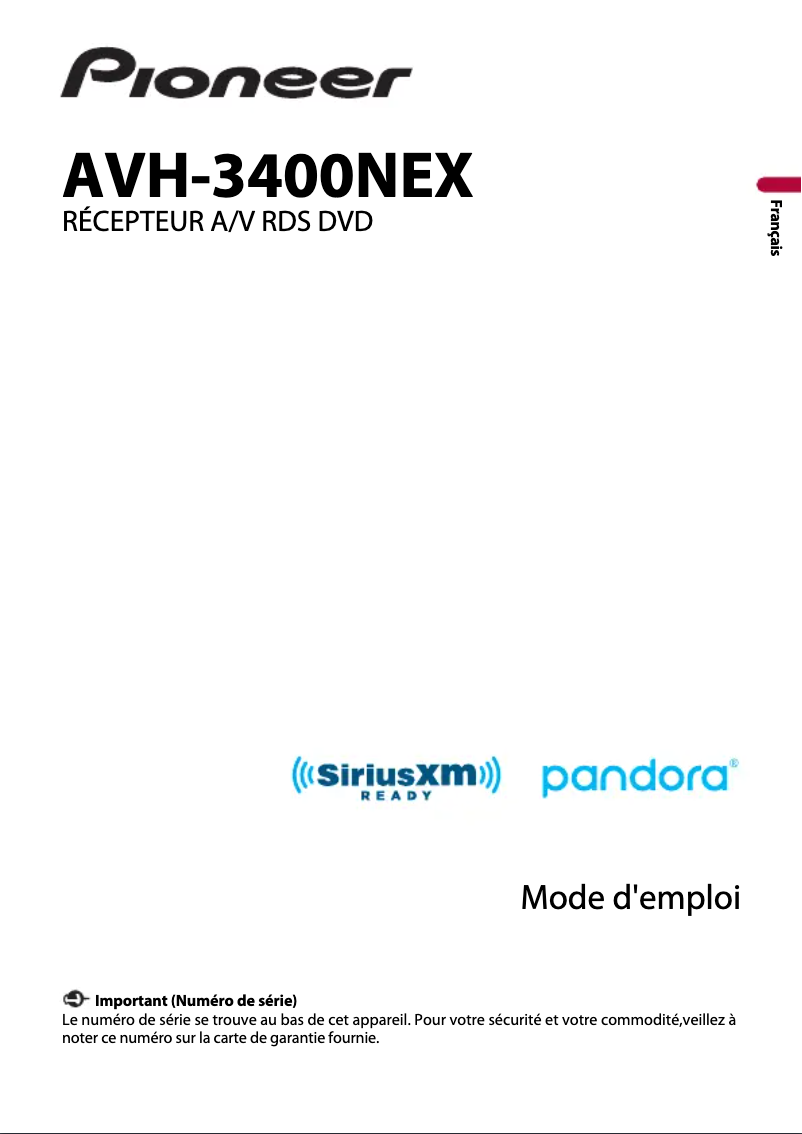 Page n°1 - Manuel utilisateur Pioneer AVH-3400NEX