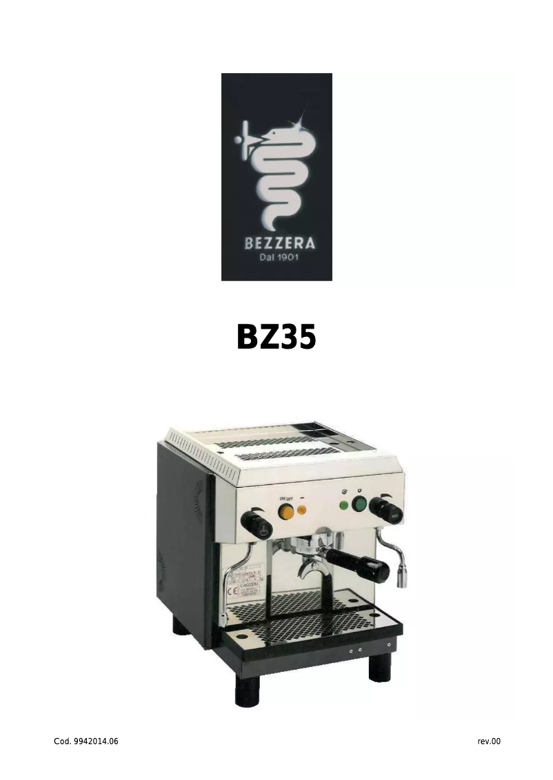 Page 1 de la notice Manuel utilisateur Bezzera BZ35