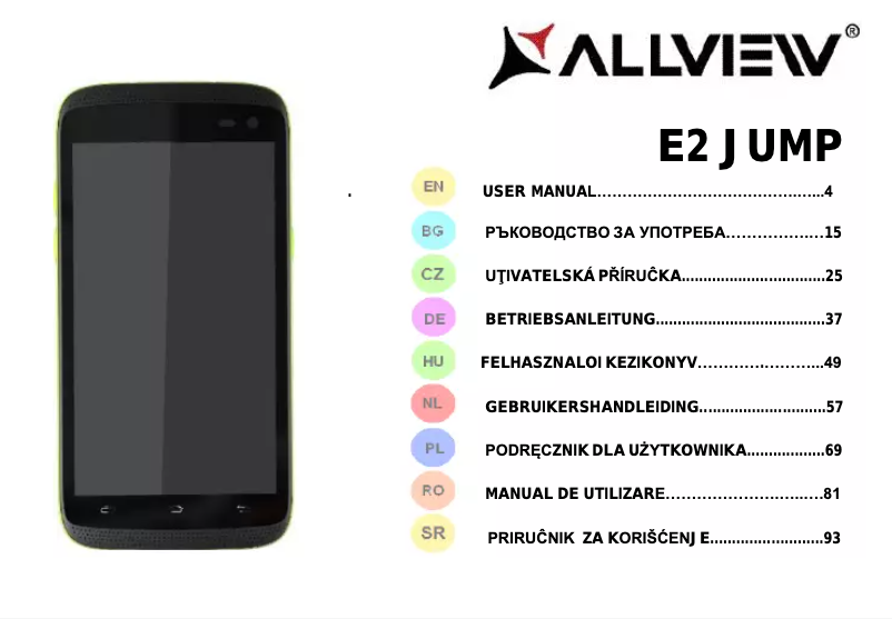 Page n°1 - Manuel utilisateur Allview E2 jump