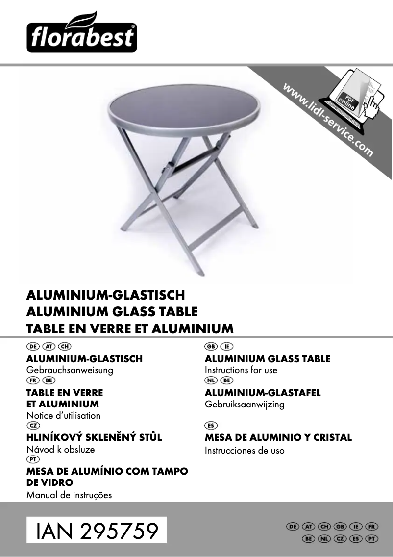 Page 1 de la notice Manuel utilisateur Florabest IAN 295759