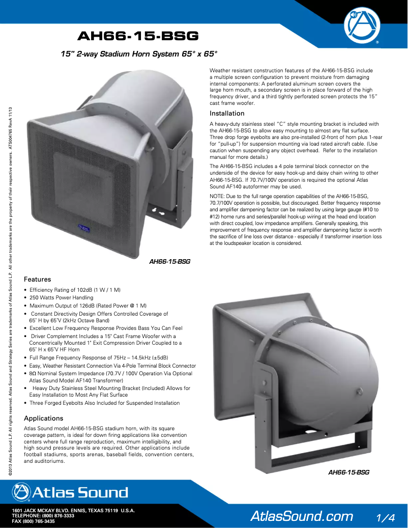 Image de la première page du manuel de l'appareil AH66-15-BSG