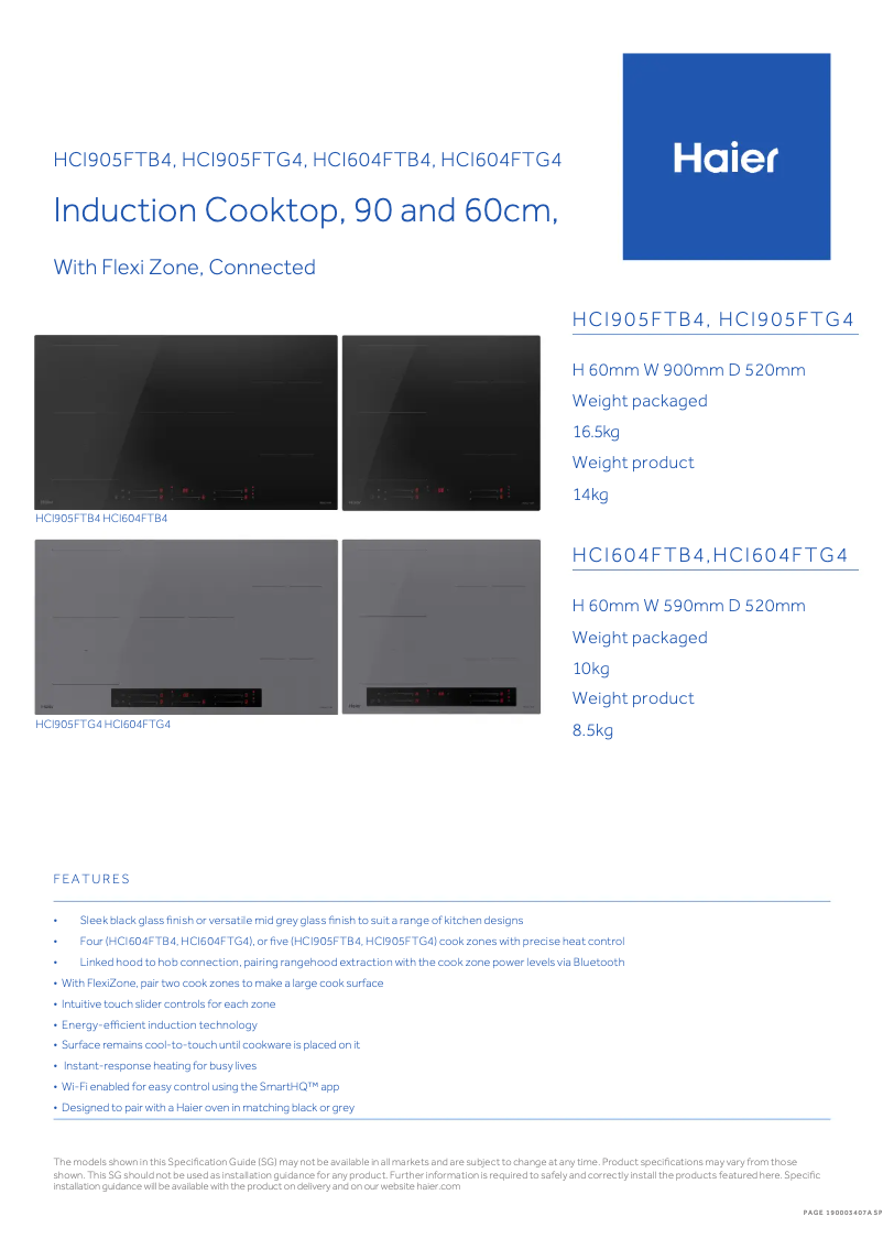 Image de la première page du manuel de l'appareil HCI905FTB4