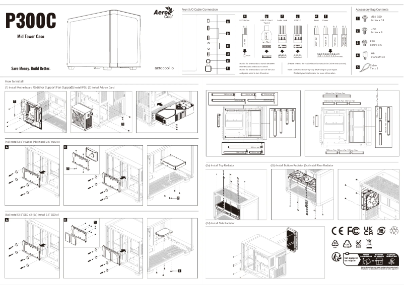 Page n°1 - Manuel utilisateur AeroCool P300C