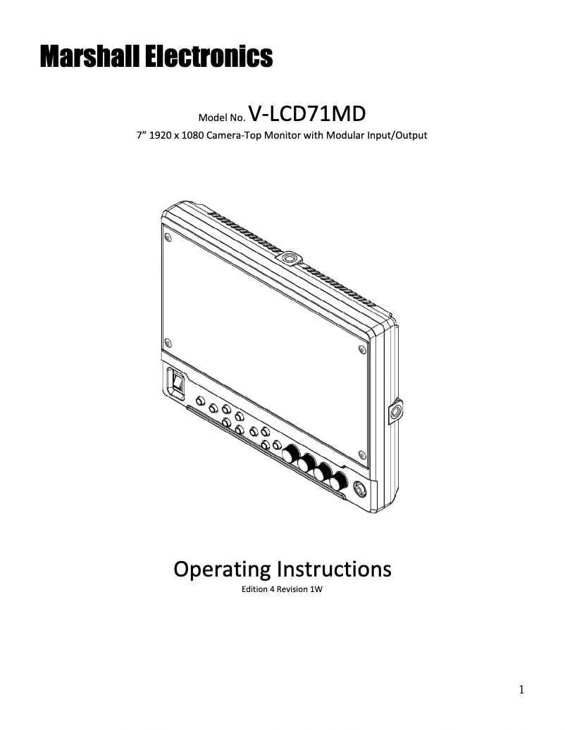 Image de la première page du manuel de l'appareil V-LCD71MD