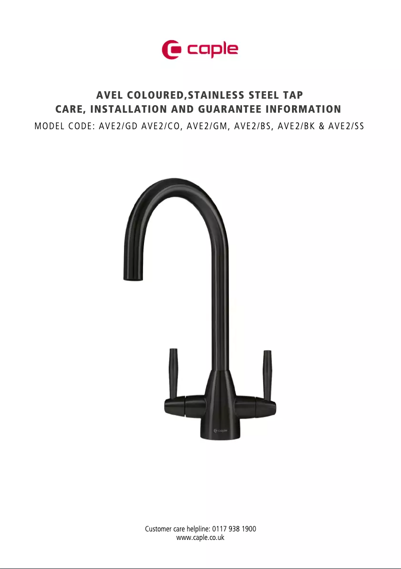 Page n°1 - Manuel utilisateur Caple AVE2/GM