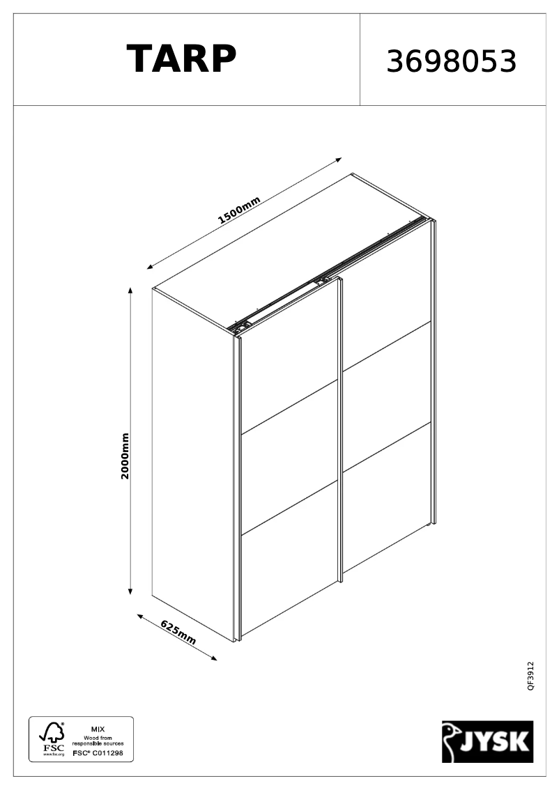 Página 1 del manual Manual de usuario JYSK Tarp (151x201x64)