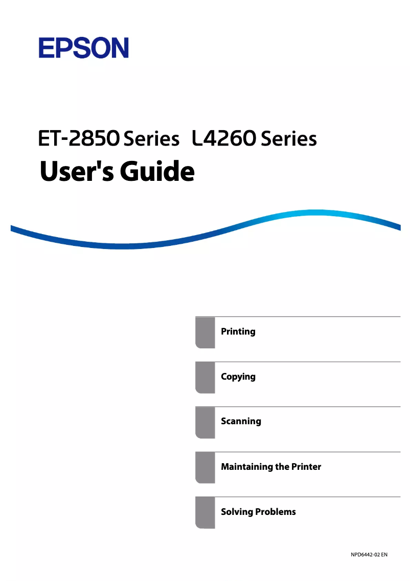 Page n°1 - Manuel utilisateur Epson EcoTank L4269