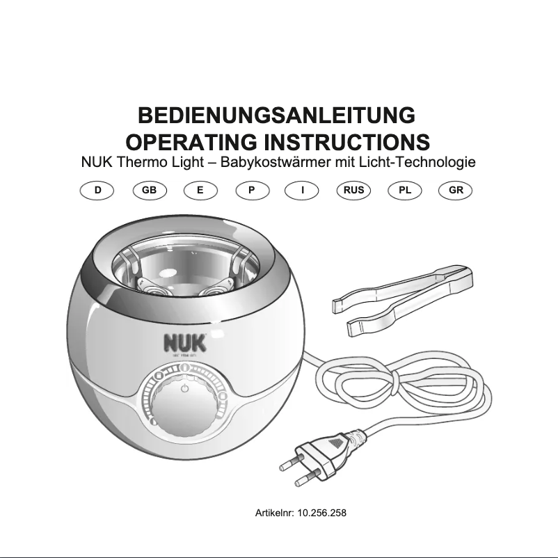 Page n°1 - Manuel utilisateur NUK Thermo Light