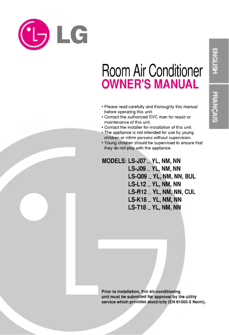 Page 1 de la notice Manuel utilisateur LG LSNL1262YL