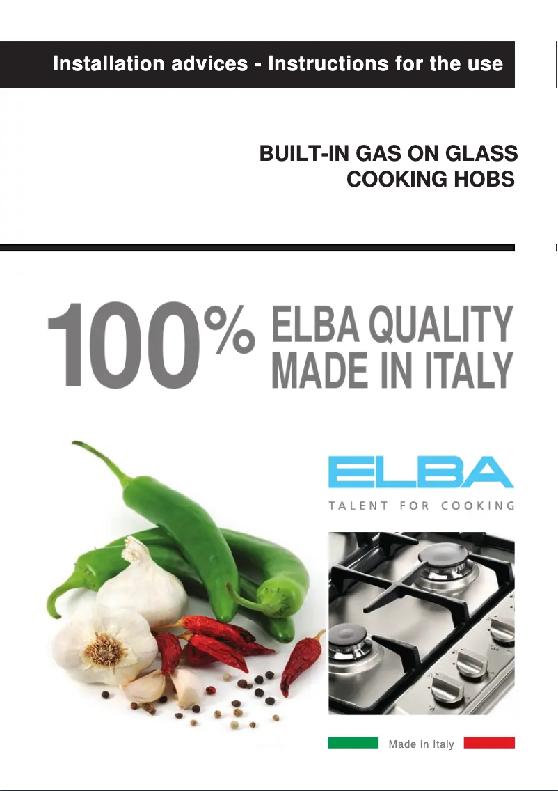 Page 1 of the manual User Manual Elba Elio EN 65-445 CGWW