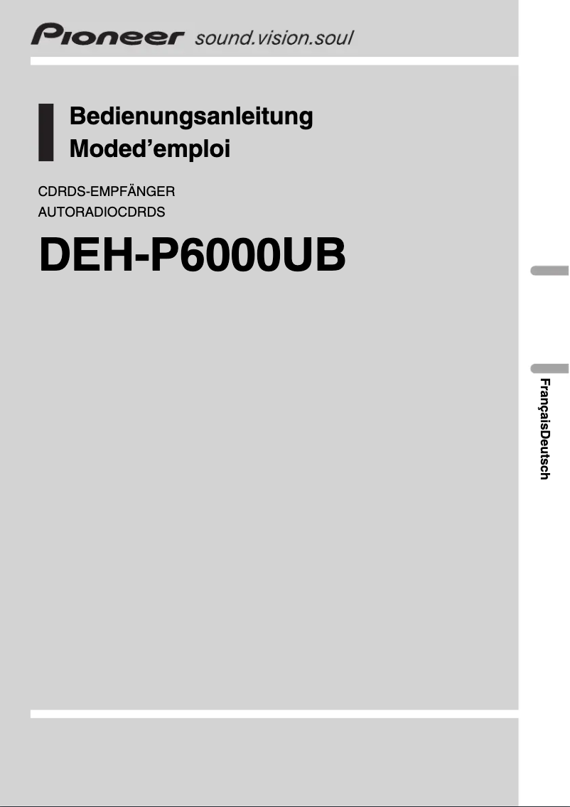 Page n°1 - Manuel utilisateur Pioneer DEH-P6000UB