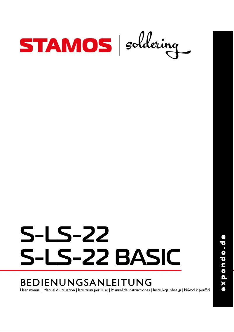 Page n°1 - Manuel utilisateur Stamos S-LS-22