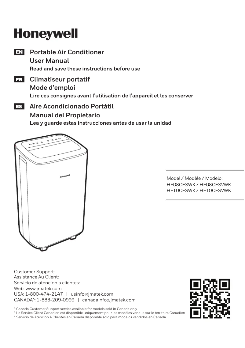 Page 1 de la notice Manuel utilisateur Honeywell HF0CESVWK