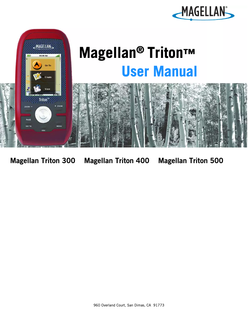 Page n°1 - Manuel utilisateur Magellan Triton 400