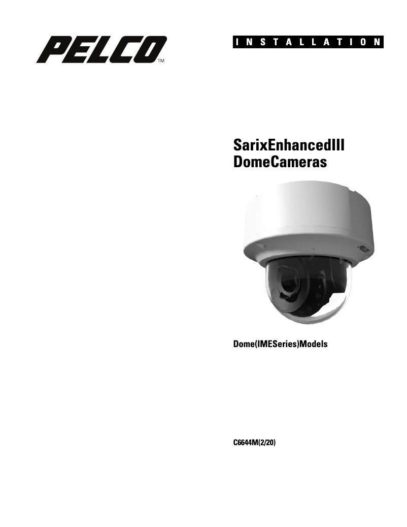 Page n°1 - Manuel utilisateur Pelco Sarix Enhanced IME332-1ERS